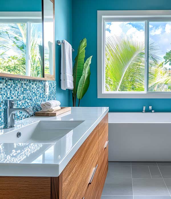 Bathroom Reno in Teals